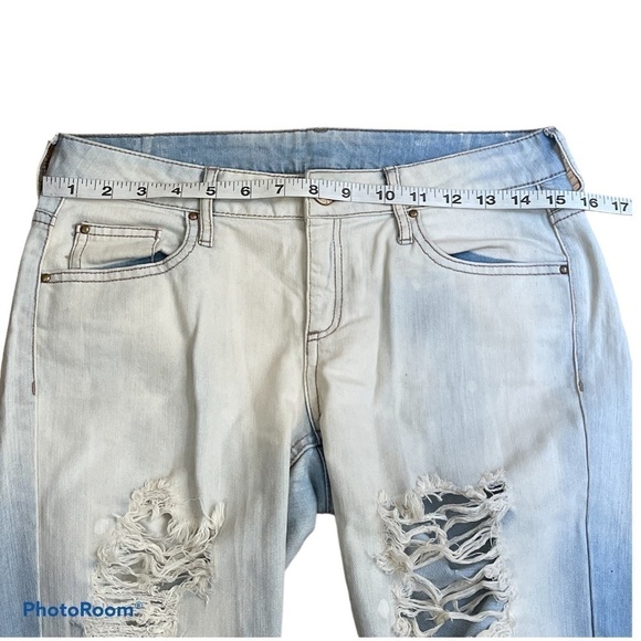 Mango Light Wash Distressed Jeans Women’s Size 4 Straight Leg Ripped Denim - Picture 4 of 9